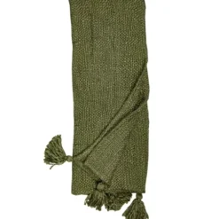 Blankets & Throws-Kirkland's Home Corner Tassel Throw Blanket Green