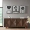 Canvas Art-Kirkland's Home Cosmic Curl Geometric 3-Pc. Grayscale Wall Art Gray/White/Black