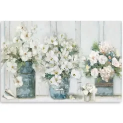 Canvas Art-Kirkland's Home Cottage Mantle Canvas Art Print White/Gray/Green