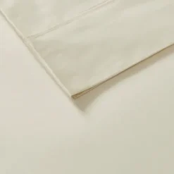 Bed Sheets-Kirkland's Home Cotton Blend Sateen 6-Pc. King Sheet Set Ivory