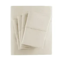 Bed Sheets-Kirkland's Home Cotton Blend Sateen 6-Pc. King Sheet Set Ivory