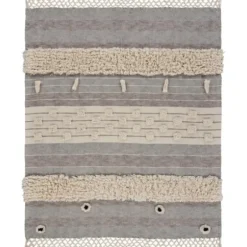 Blankets & Throws-Kirkland's Home Cotton Fringe Eclectic Tufted Throw Ivory/Gray