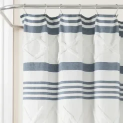 Shower Curtains-Kirkland's Home Cotton Jacquard Shower Curtain Ivory