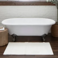 Bathroom Rugs-Kirkland's Home Cotton Tufted Bath Runner With Border Gray