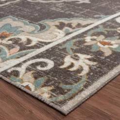 Outdoor Rugs-Kirkland's Home Courcy Transitional Outdoor Accent Rug Blue