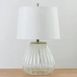 Table Lamps-Kirkland's Home Crackle Glass Table Lamp White