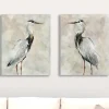 Canvas Art-Kirkland's Home Crane At Dusk Giclee Canvas Art Prints, Set Of 2 Gray/White/Black