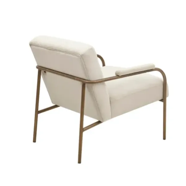 Accent Chairs-Kirkland's Home Cream And Gold Channeled Accent Chair Ivory