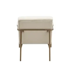 Accent Chairs-Kirkland's Home Cream And Gold Channeled Accent Chair Ivory