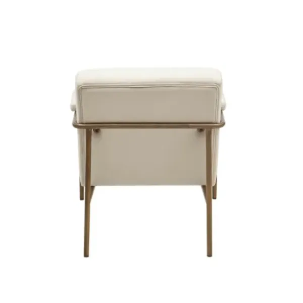Accent Chairs-Kirkland's Home Cream And Gold Channeled Accent Chair Ivory