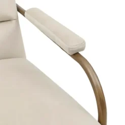 Accent Chairs-Kirkland's Home Cream And Gold Channeled Accent Chair Ivory