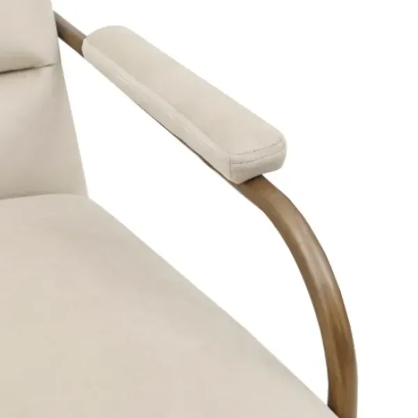 Accent Chairs-Kirkland's Home Cream And Gold Channeled Accent Chair Ivory