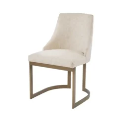 Dining Chairs-Kirkland's Home Cream And Gold Modern Dining Chairs, Set Of 2 Tan