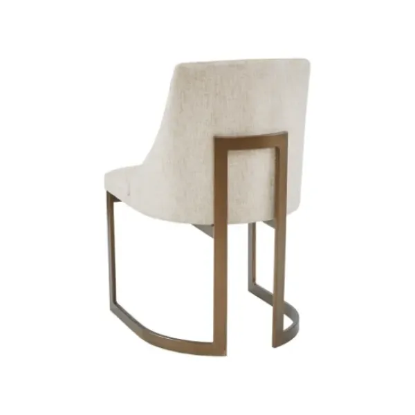 Dining Chairs-Kirkland's Home Cream And Gold Modern Dining Chairs, Set Of 2 Tan