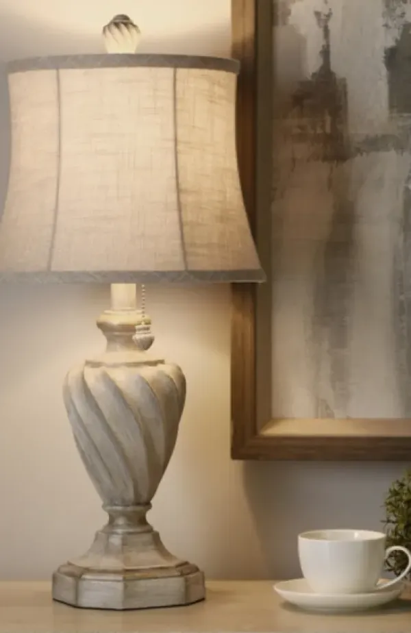 Table Lamps-Kirkland's Home Cream And Off-White Table Lamp Ivory