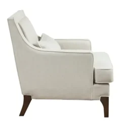 Accent Chairs-Kirkland's Home Cream And White Contrast Welting Accent Chair Ivory