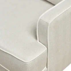 Accent Chairs-Kirkland's Home Cream And White Contrast Welting Accent Chair Ivory