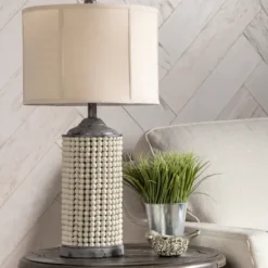 Table Lamps-Kirkland's Home Cream Beaded Table Lamp Tan