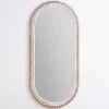 Decorative Mirrors-Kirkland's Home Cream Beaded Wood Oval Wall Mirror