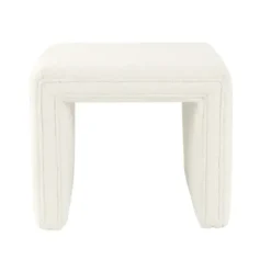 Benches & Ottomans-Kirkland's Home Cream Boucle Arch Ottoman White
