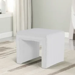 Benches & Ottomans-Kirkland's Home Cream Boucle Arch Ottoman White
