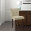 Bar Stools & Counter Height Stools-Kirkland's Home Cream Button Tufted Back Counter Stool Ivory