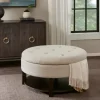 Benches & Ottomans-Kirkland's Home Cream Button Tufted Storage Ottoman Ivory
