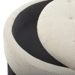 Benches & Ottomans-Kirkland's Home Cream Button Tufted Storage Ottoman Ivory