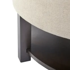 Benches & Ottomans-Kirkland's Home Cream Button Tufted Storage Ottoman Ivory