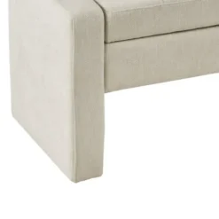 Benches & Ottomans-Kirkland's Home Cream Button Tufted Upholstered Storage Bench Ivory