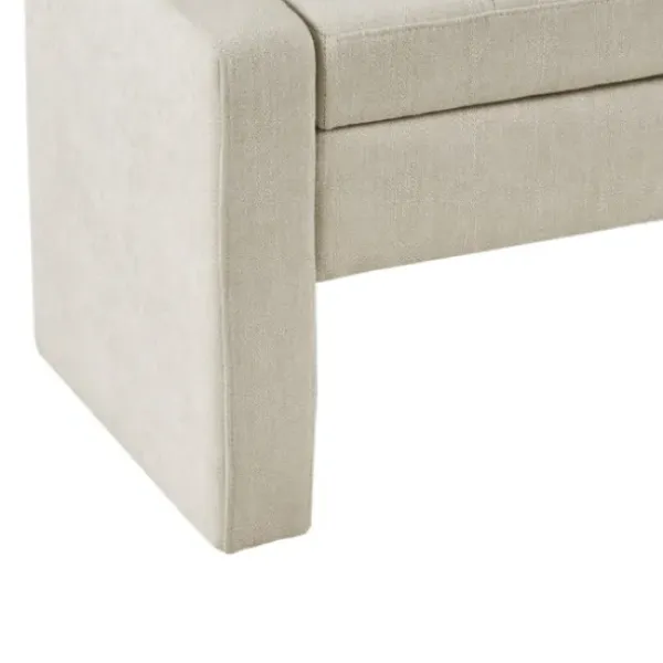 Benches & Ottomans-Kirkland's Home Cream Button Tufted Upholstered Storage Bench Ivory