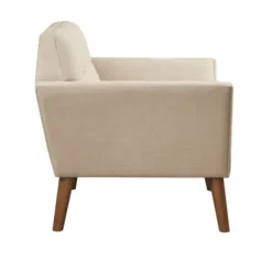 Accent Chairs-Kirkland's Home Cream Button Tufted Upholstered Accent Chair Tan