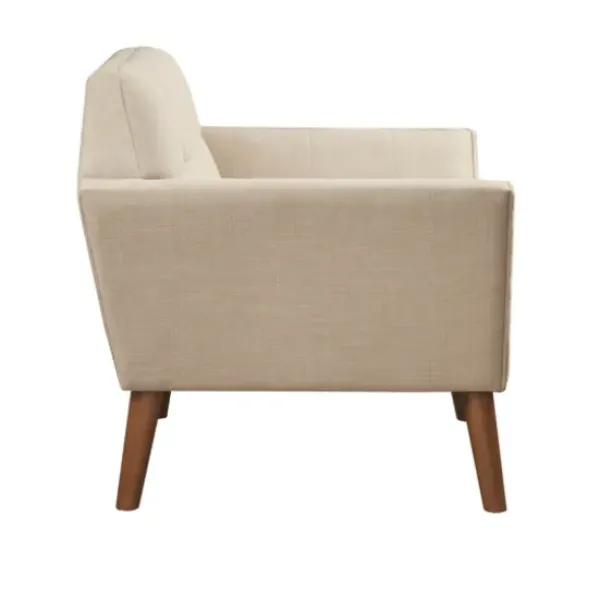 Accent Chairs-Kirkland's Home Cream Button Tufted Upholstered Accent Chair Tan