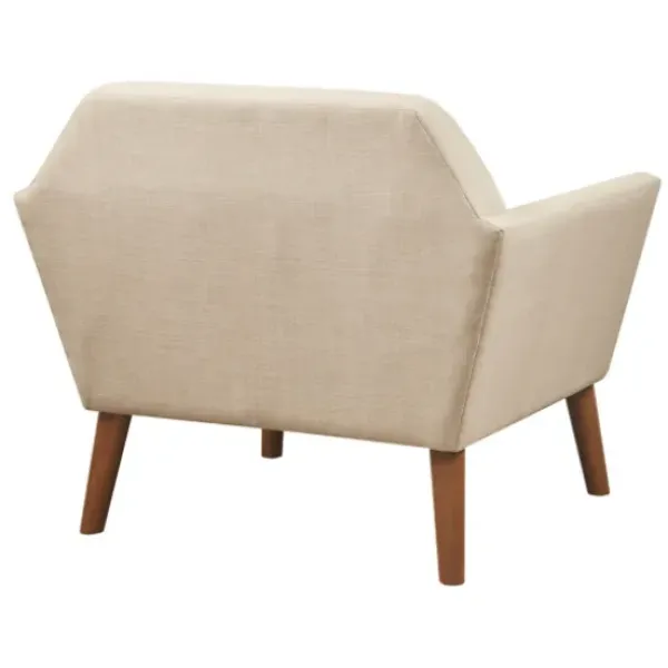 Accent Chairs-Kirkland's Home Cream Button Tufted Upholstered Accent Chair Tan