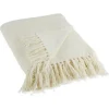 Blankets & Throws-Kirkland's Home Cream Chenille Fringe Throw Ivory