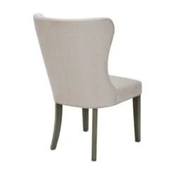 Dining Chairs-Kirkland's Home Cream Curved Back Upholstered Dining Chair Ivory