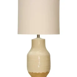 Table Lamps-Kirkland's Home Cream Dipped Two-Toned Ceramic Table Lamp White