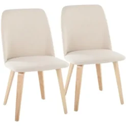 Dining Chairs-Kirkland's Home Cream Faux Leather Wood Dining Chairs, Set Of 2 White