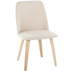 Dining Chairs-Kirkland's Home Cream Faux Leather Wood Dining Chairs, Set Of 2 White