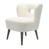 Accent Chairs-Kirkland's Home Cream Fluffy Wingback Accent Chair White