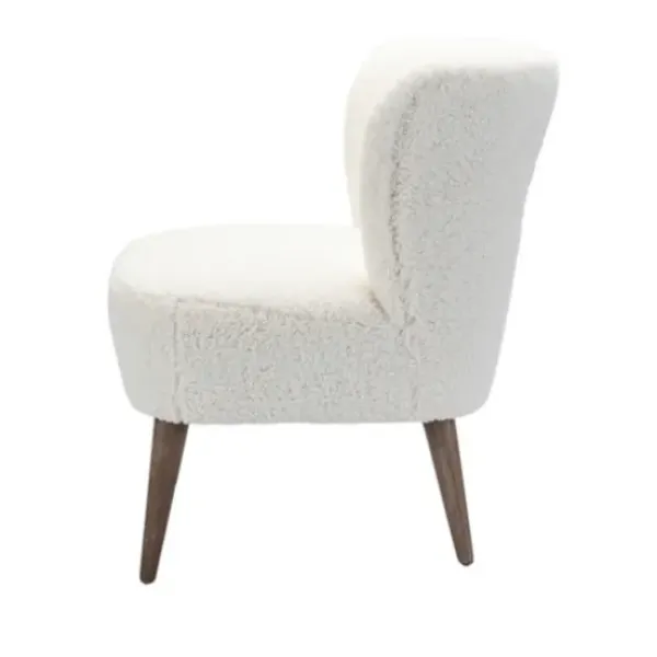 Accent Chairs-Kirkland's Home Cream Fluffy Wingback Accent Chair White