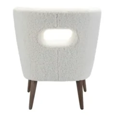 Accent Chairs-Kirkland's Home Cream Fluffy Wingback Accent Chair White