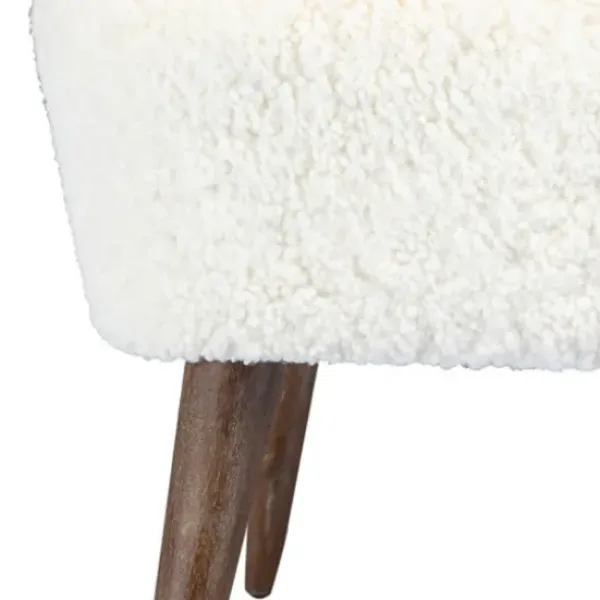 Accent Chairs-Kirkland's Home Cream Fluffy Wingback Accent Chair White