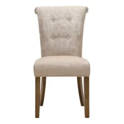 Dining Chairs-Kirkland's Home Cream Linen Rolled Back Dining Chairs, Set Of 2 Ivory