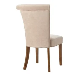 Dining Chairs-Kirkland's Home Cream Linen Rolled Back Dining Chairs, Set Of 2 Ivory