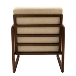 Accent Chairs-Kirkland's Home Cream Mahogany Finish Cane Panel Accent Chair White