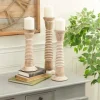 Candle Holders-Kirkland's Home Cream Mango Wood Candle Holders, Set Of 3 White