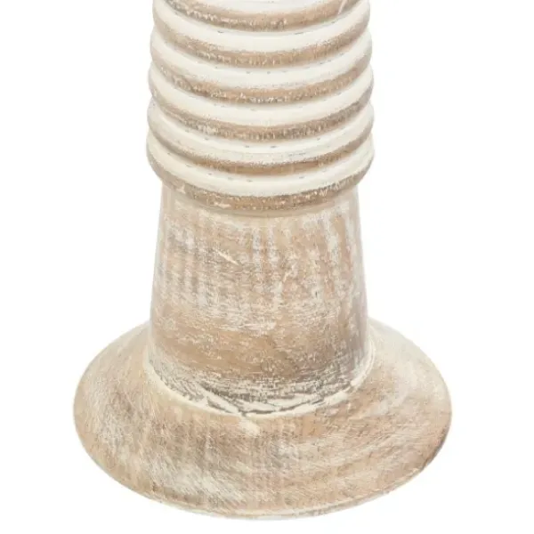 Candle Holders-Kirkland's Home Cream Mango Wood Candle Holders, Set Of 3 White