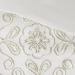 Comforters-Kirkland's Home Cream Medallion California King Comforter Set White