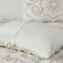 Comforters-Kirkland's Home Cream Medallion California King Comforter Set White